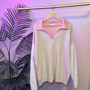 Time and Tru - Women's Beige and Pink Sweater